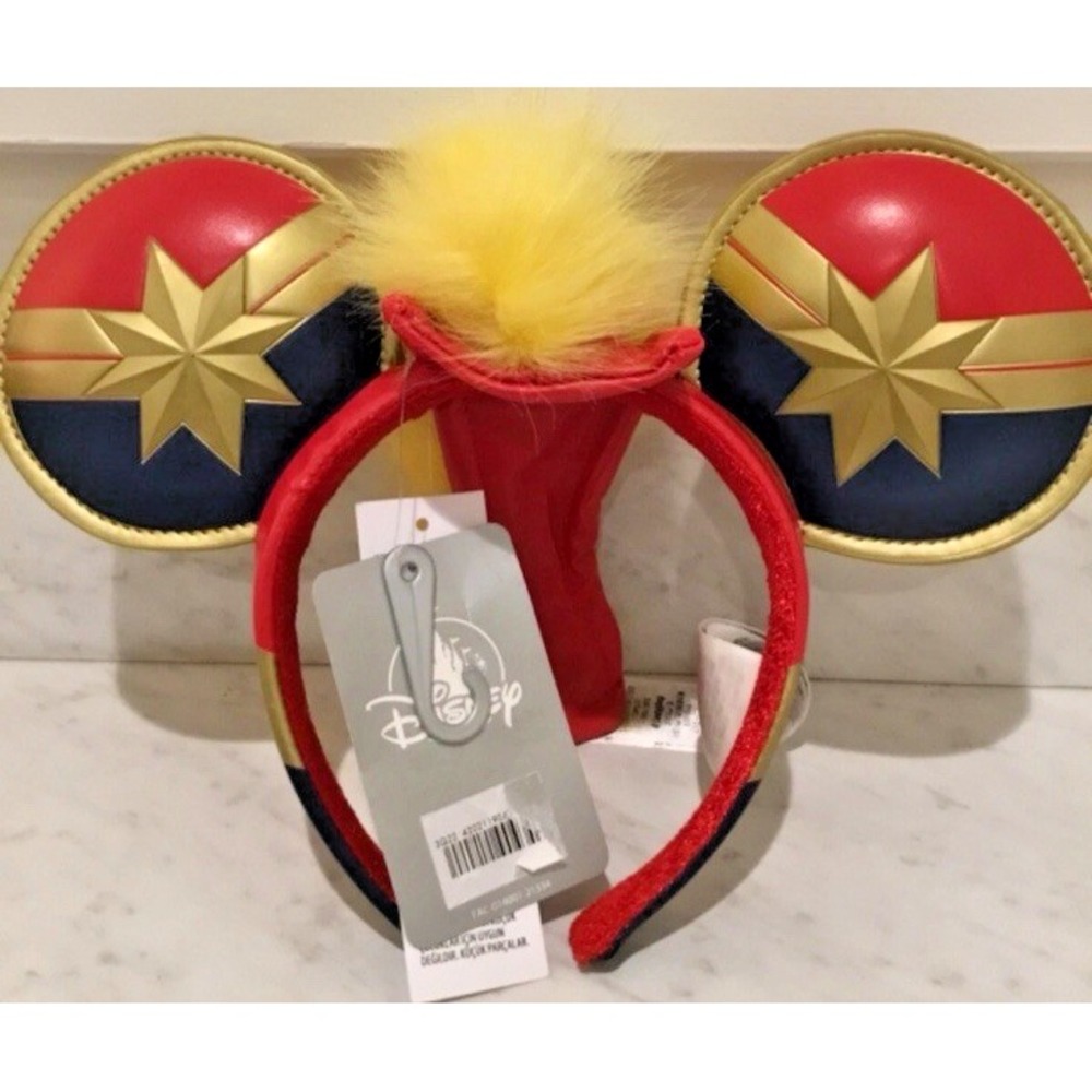 Disney Parksโ Captain Marvel Higher Further Faster Mohawk Ears Headband NEW